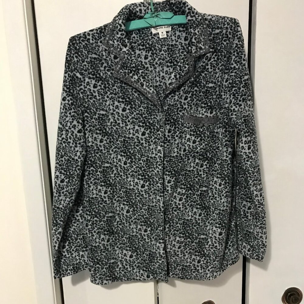 Anne Klein Ladies Animal Print Pajama Top Size Medium
